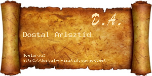 Dostal Arisztid névjegykártya